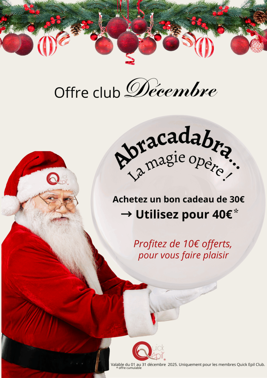 Visuel de l'offre club de décembre 2025